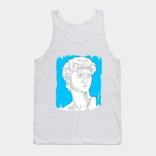 Denizko Art Statue Head Blue Tank Top